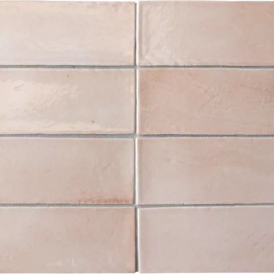 Carrelage Miyako Crystal Pink Gloss 5x15 cm - détail du carreau 2