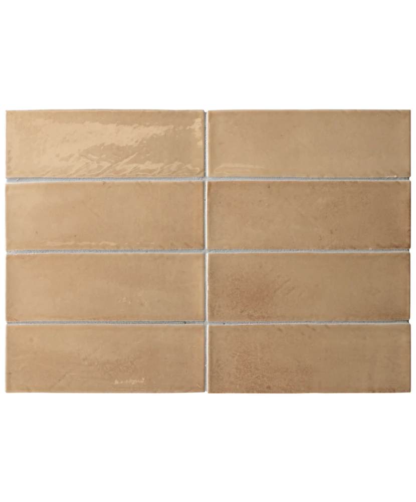 Carrelage Miyako Golden Ochre Gloss 5x15 cm - détail du carreau 2