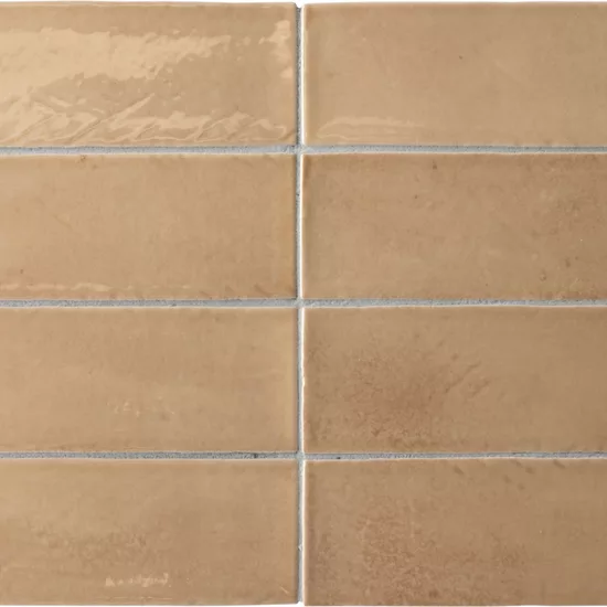 Carrelage Miyako Golden Ochre Gloss 5x15 cm - détail du carreau 2