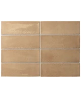 Carrelage Miyako Golden Ochre Gloss 5x15 cm - détail du carreau 2