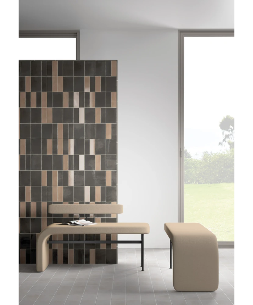 Carrelage Miyako Coffee Gloss 5x15 cm - vue d’ambiance