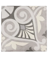 Carrelage Art Nouveau Opera Grey 20x20 cm - vue de face du carreau