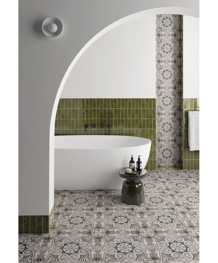 Carrelage Art Nouveau Opera Grey 20x20 cm - vue d’ambiance