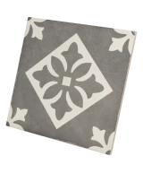 Carrelage Art Nouveau Padua Black 20x20 cm - vue latérale du carreau