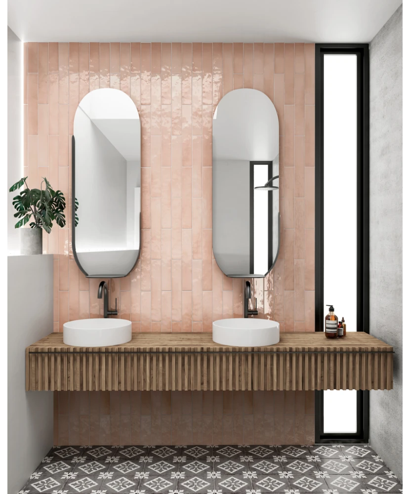 Carrelage Art Nouveau Padua Black 20x20 cm - vue d’ambiance