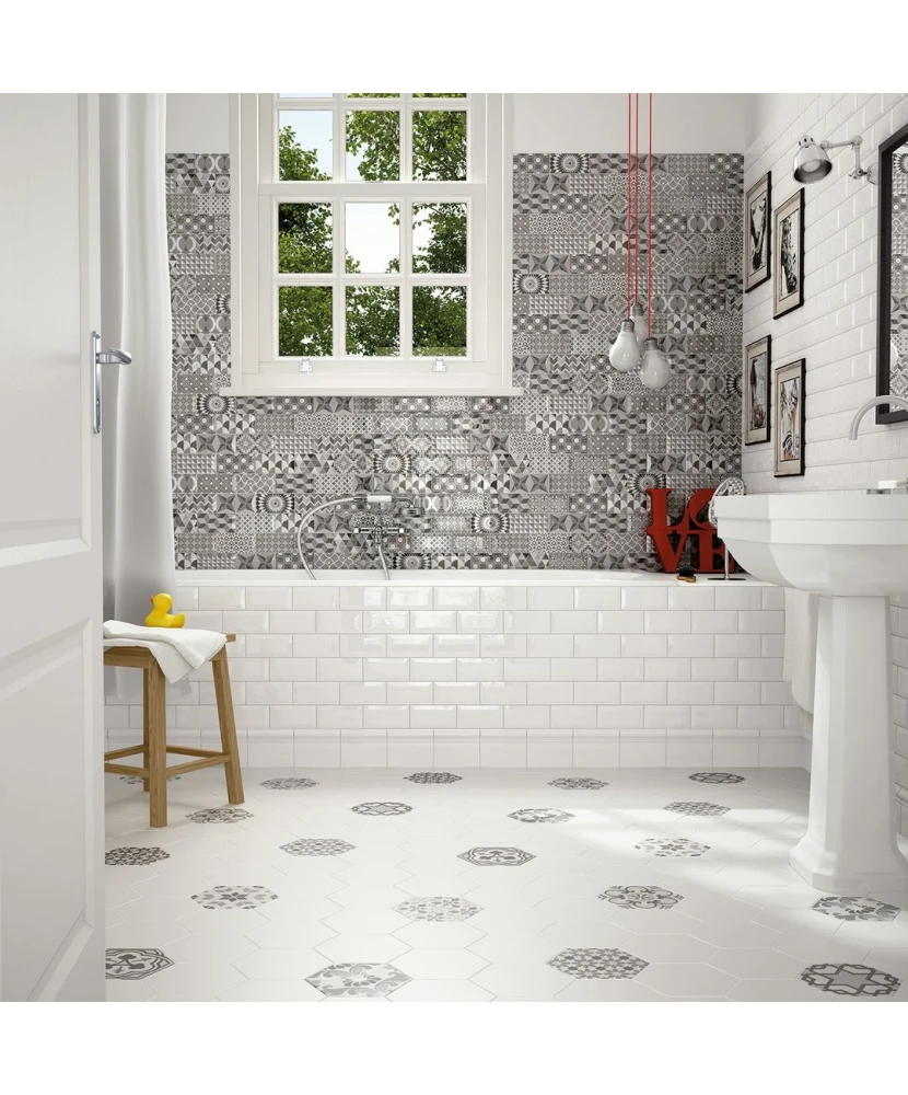 Carrelage Hexatile White Mat 17,5x20 cm - vue d’ambiance