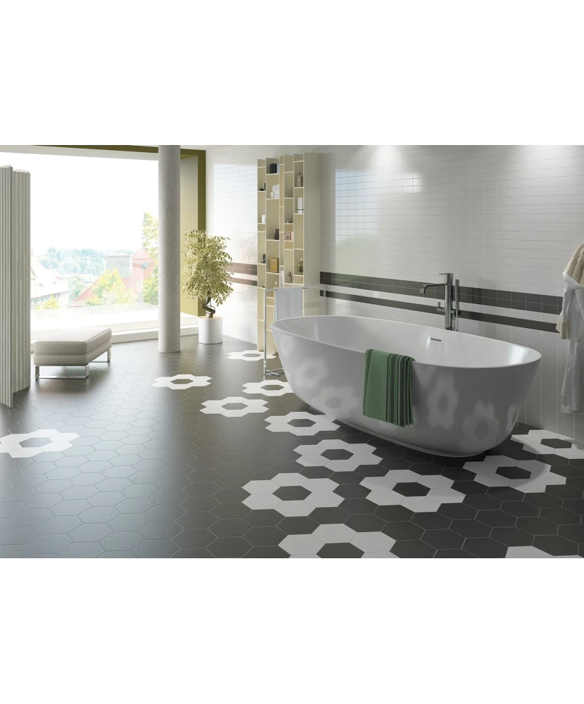 Carrelage Hexatile White Mat 17,5x20 cm - vue d’ambiance 4