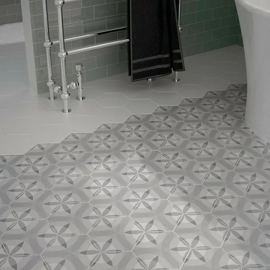 Carrelage Hexatile White Mat 17,5x20 cm - vue d’ambiance 7