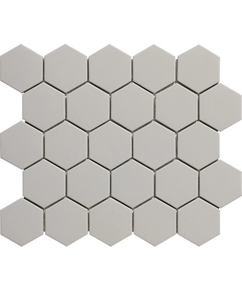 esagono 5x5 su rete ALLUMINIO - carrelage CESI