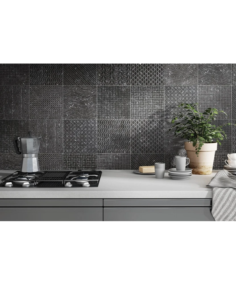 Carrelage Coralstone Gamut Black 20x20 cm - vue d’ambiance