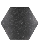 Carrelage Coralstone Hexagon Black 29,2x25,4 cm - vue de face du carreau