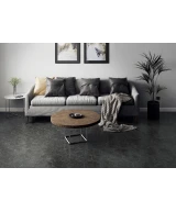 Carrelage Coralstone Hexagon Black 29,2x25,4 cm - posé dans un salon