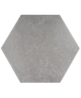 Carrelage Coralstone Hexagon Grey 29,2x25,4 cm - vue de face du carreau