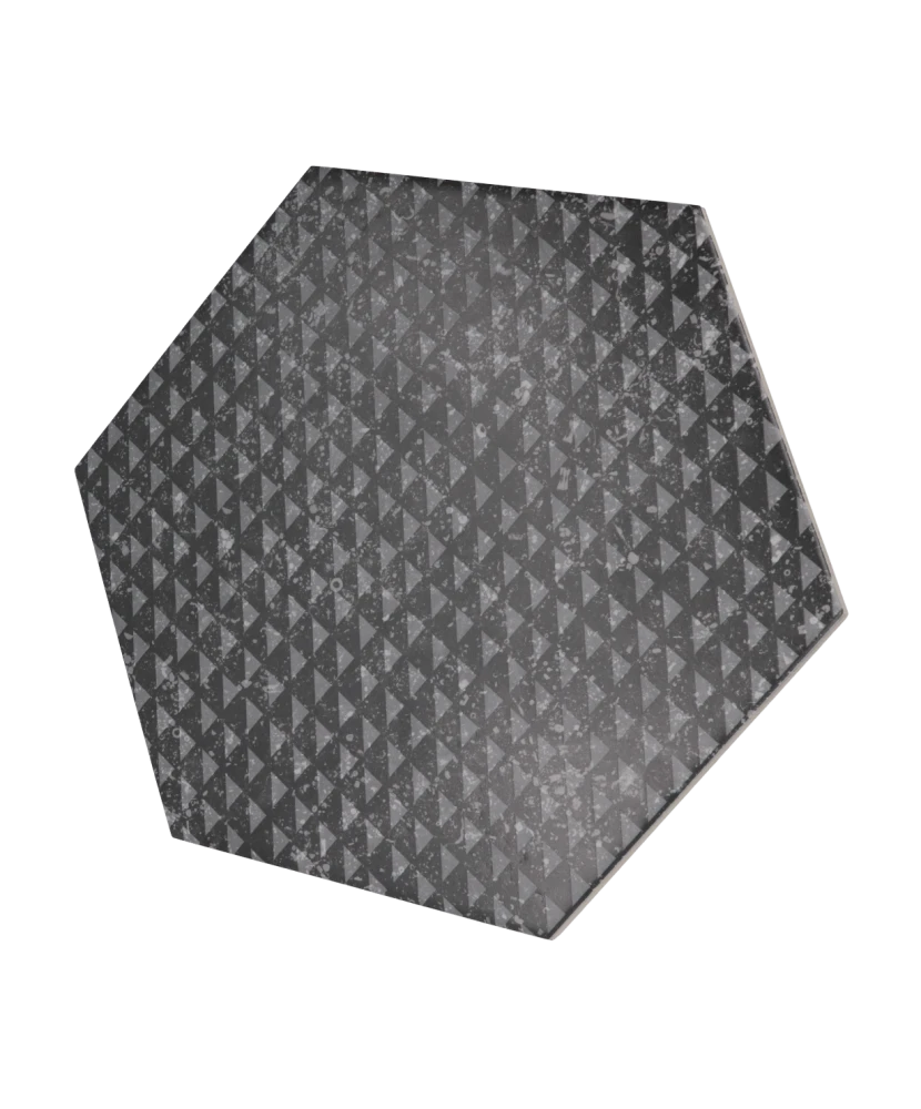 Carrelage Coralstone Hexagon Melange Black 29,2x25,4 cm - vue latérale du carreau
