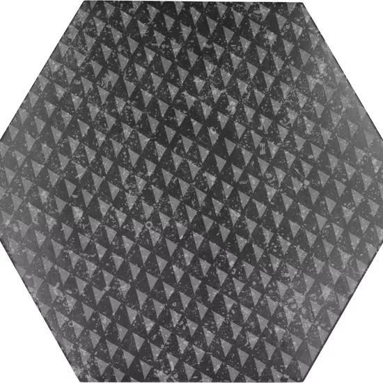 Carrelage Coralstone Hexagon Melange Black 29,2x25,4 cm - vue de face du carreau