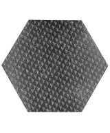 Carrelage Coralstone Hexagon Melange Black 29,2x25,4 cm - vue de face du carreau