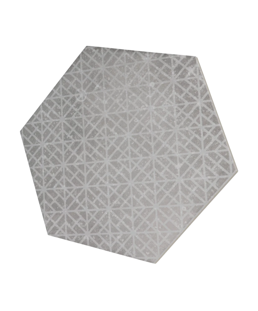Carrelage Coralstone Hexagon Melange Grey 29,2x25,4 cm - vue latérale du carreau