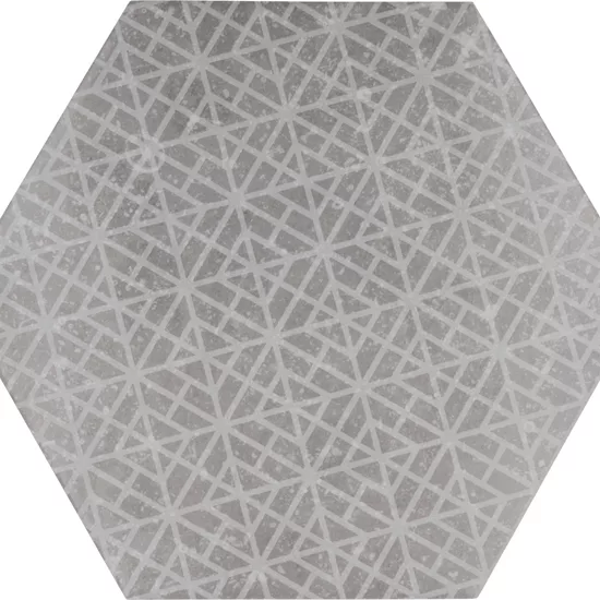 Carrelage Coralstone Hexagon Melange Grey 29,2x25,4 cm - vue de face du carreau