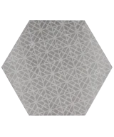 Carrelage Coralstone Hexagon Melange Grey 29,2x25,4 cm - vue de face du carreau