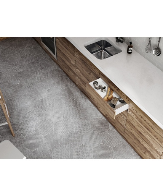 Coralstone Hexagon Melange Grey 29.2x25.4 cm - carrelage NAIS - image 4