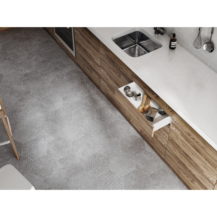 Coralstone Hexagon Melange Grey 29.2x25.4 cm - carrelage NAIS - image 4