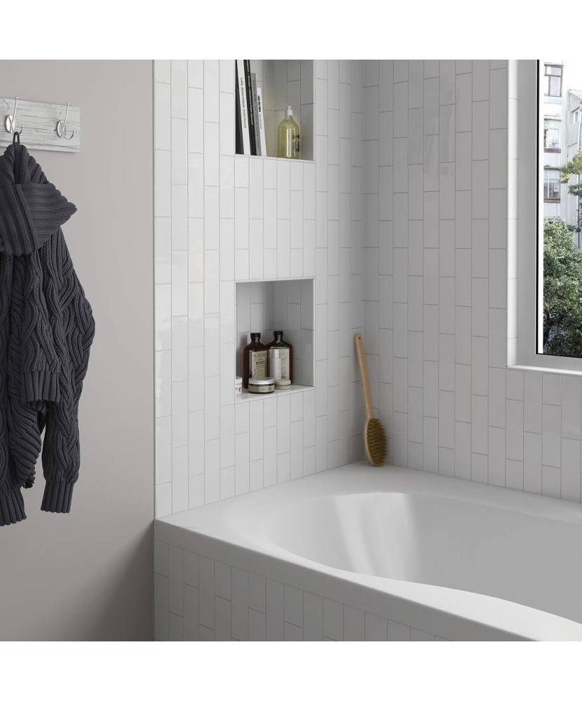 Carrelage Country Blanco 6,5x20 cm - posé en salle de bain