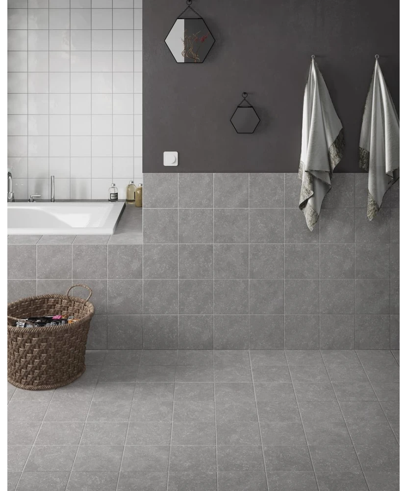 Carrelage Evolution White 15x15 cm - posé en salle de bain