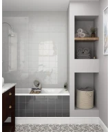 Carrelage Evolution Dark Grey 15x15 cm - posé en salle de bain