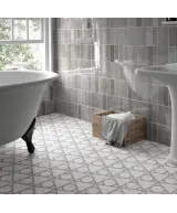 Carrelage Carrara Hexagon Flow 17,5x20 cm - posé en salle de bain