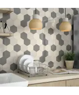 Carrelage Scale Hexagon Dark Grey 12,4x10,7 cm - vue d’ambiance