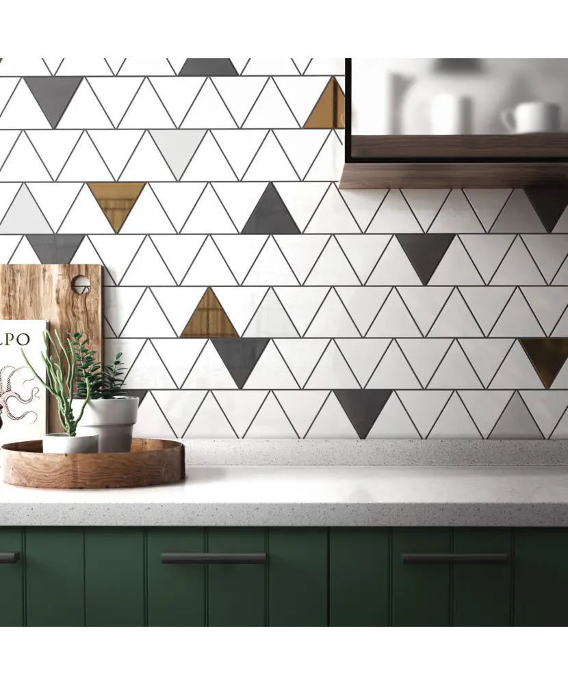 Carrelage Scale Triangolo Dark Grey 10,8x12,4 cm - vue d’ambiance