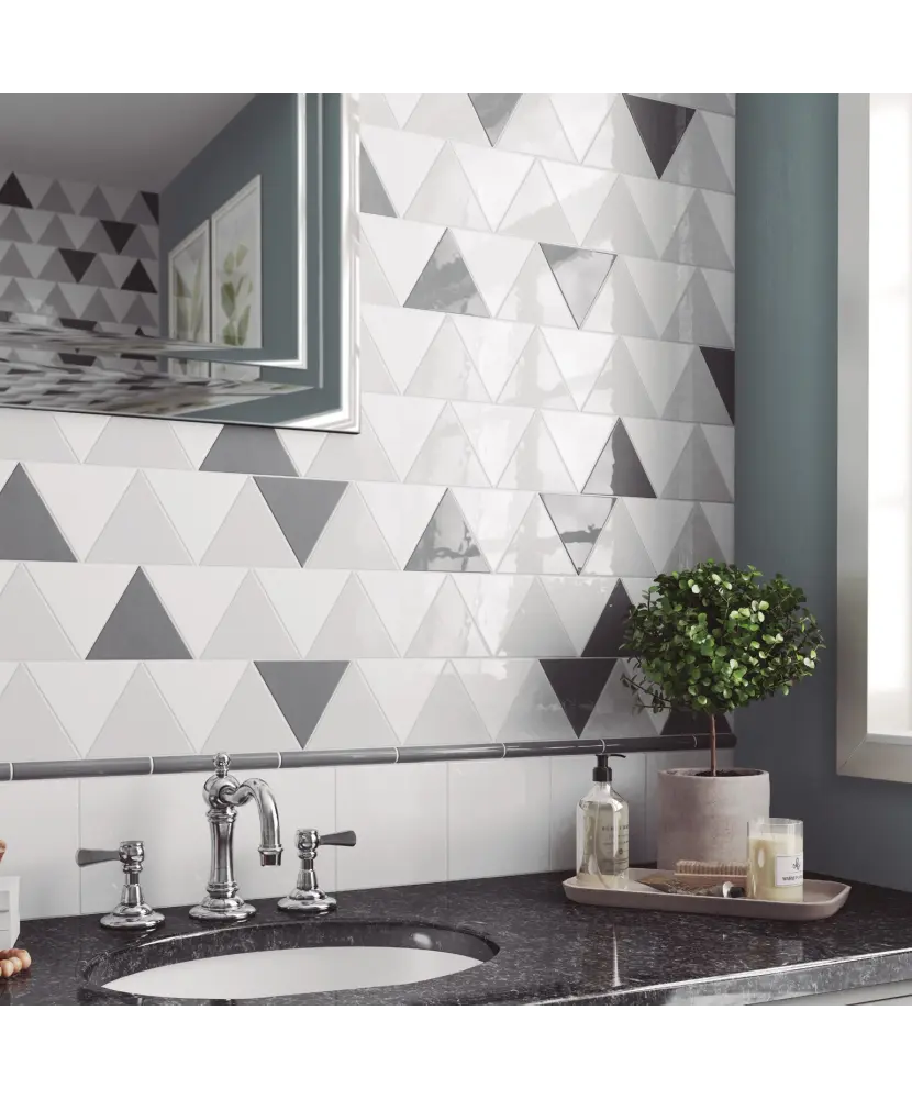 Carrelage Scale Triangolo White Mat 10,8x12,4 cm