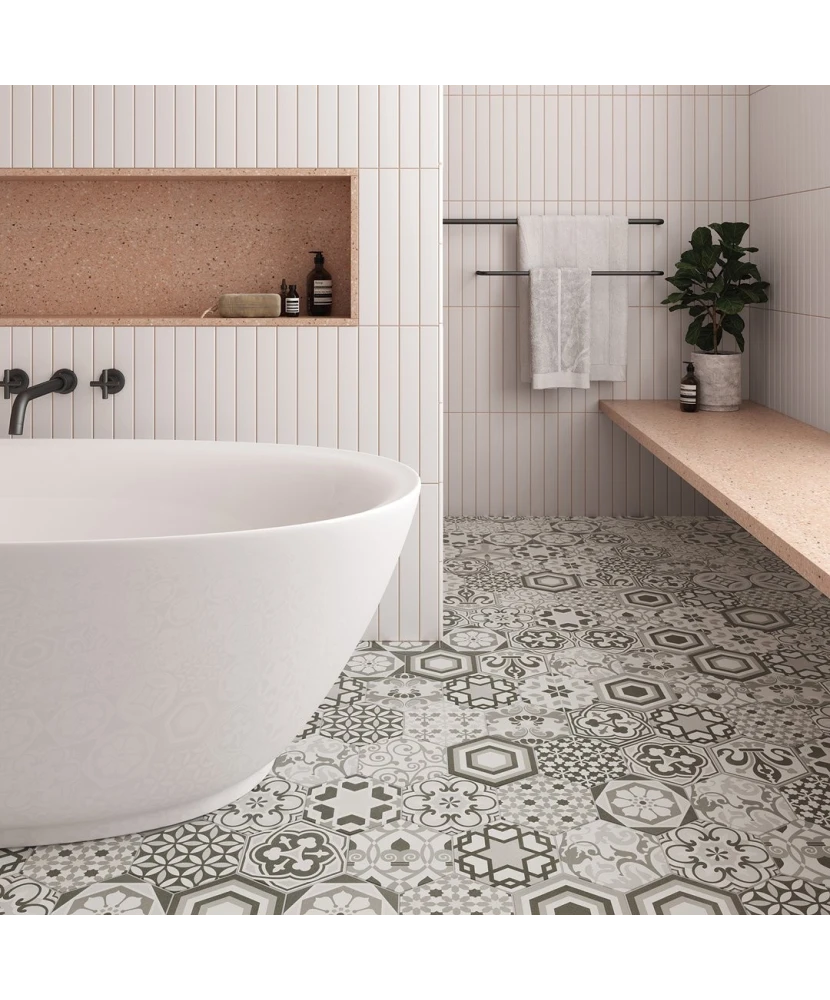 Carrelage Evolution White Mat 5x40 cm - vue d’ambiance