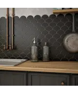 Carrelage Scale Fan Dark Grey 10,6x12 cm