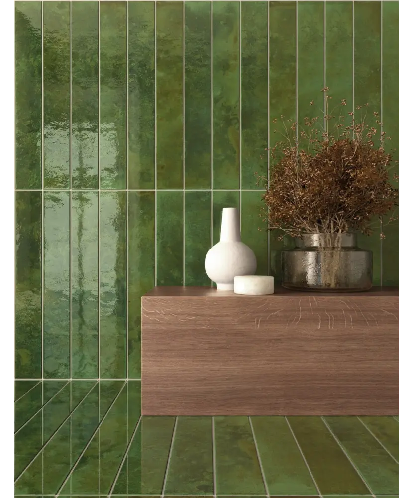 Carrelage Bali Green 5x40 cm - vue d’ambiance