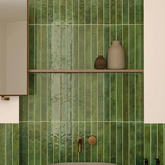 Carrelage Bali Green 5x40 cm - vue d’ambiance 2